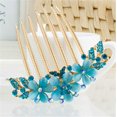thumbnail image 2 of Womens Girls Rhinestones Flower Hair Combs Pins Hair Accessories Blue, 2 of 3