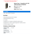 thumbnail image 2 of Washer Pump - Compatible with 1985 - 1986 Chevy C10 Suburban, 2 of 2