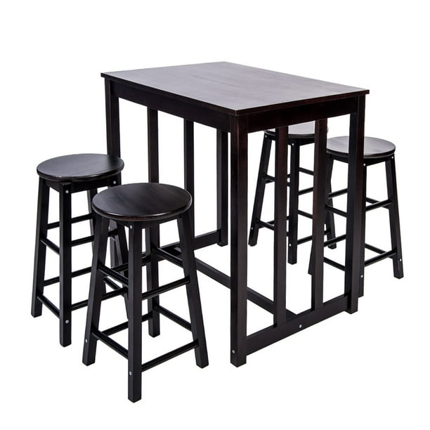 5-piece Dining Table Set High/Pub Table Set with 4 Bar ...