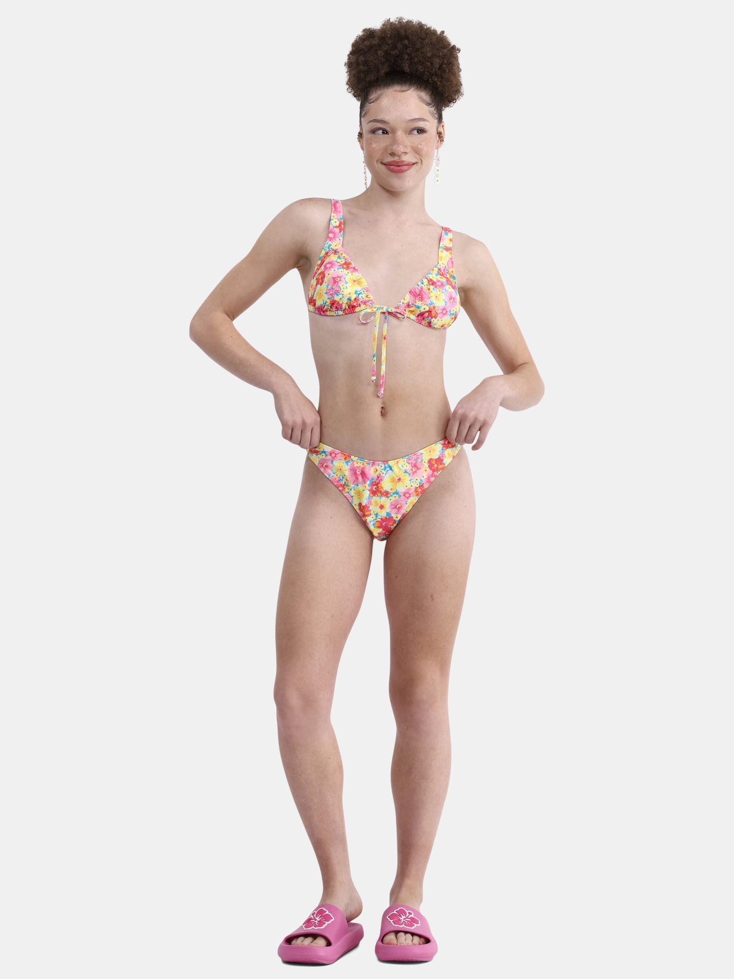No Boundaries High Leg Mid Rise Cheeky Bikini Bottom, Sizes XXS-XL