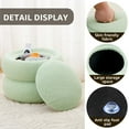 thumbnail image 4 of Tcbosik 15" Upholstered Storage Ottoman, Macaron-Shaped Plush Teddy Velvet Footstool, Multi-Functional Seat & Hidden Storage for Living Room, Bedroom, Entryway, No Assembly, Green, 4 of 7