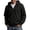 Black-10914jj, variant on Hearthz Hooded Flannel Sweatshirt for Men Oversized Zip Up Mens Hooded Sweatshirts Drawstring Fall Winter Warm Jacket with Hoodie for Men Black L