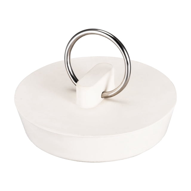 Goma Fregadero Tapón, Blanco Drenaje Tapón Ajuste 1-3/4" a 1-7/8" Drenaje con Colgante Anillo para Bañera Cocina y Baño