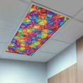 thumbnail image 2 of 4 Pack Abstract Geometric Fluorescent Light Covers for Ceiling Lights Vintage Color Modern Artificial Shape Magnetic Ceiling Light Covers Overhead Light Filters for Office Classroom Home, 2 of 9