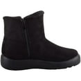 thumbnail image 4 of ABSOLUTE FOOTWEAR Womens Lightweight Faux Suede Faux Fleece Slip On Zip Up Ankle Boots - Black - US 5, 4 of 7