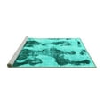 thumbnail image 2 of Ahgly Company Machine Washable Indoor Round Abstract Turquoise Blue Modern Area Rugs, 7' Round, 2 of 4