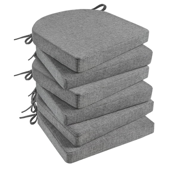 Basic Beyond Chair Cushions for Dining Chairs 6 Pack, Kitchen Chair Cushions with Ties and Non Slip Backing, 16 x 16 inches Chair Pads for Dining Cha