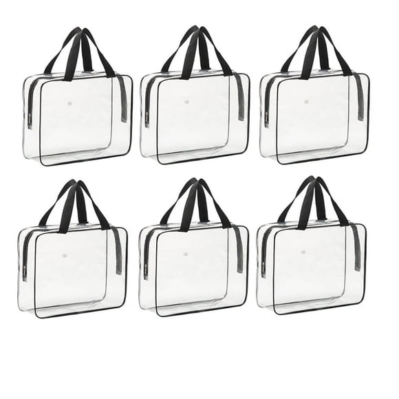 Paquete de 6 Bolsas de Almacenamiento de Juguetes, Bolsas de Almacenamiento Transparentes Reutilizables con Bolsillo Frontal, Bolsas Organizadoras de Juguetes A Prueba de Agua