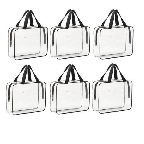 Paquete de 6 Bolsas de Almacenamiento de Juguetes, Bolsas de Almacenamiento Transparentes Reutilizables con Bolsillo Frontal, Bolsas Organizadoras de Juguetes A Prueba de Agua
