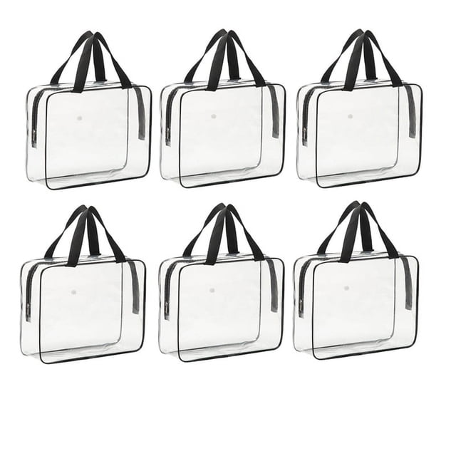 Paquete de 6 Bolsas de Almacenamiento de Juguetes, Bolsas de Almacenamiento Transparentes Reutilizables con Bolsillo Frontal, Bolsas Organizadoras de Juguetes A Prueba de Agua