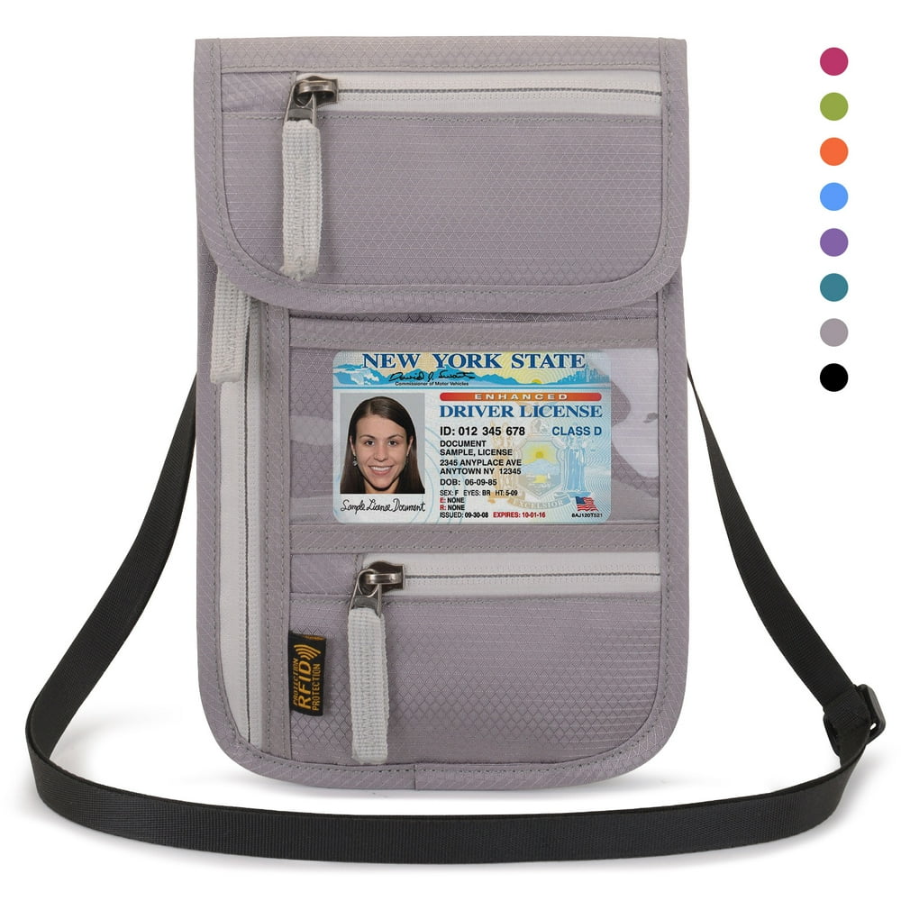 JUNLETU Airport Travel Neck Pouch Neck Wallet Stash Passport Holder