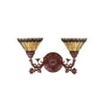 thumbnail image 2 of Meyda Tiffany - 31971 - Two Light Wall Sconce - Tiffany Jeweled Peacock - Antique,Bronze-95pack, 2 of 2