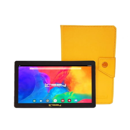 LINSAY 7" Quad Core 2GB RAM 64GB Storage Android 13 WiFi Tablet with case Orange Leather Case