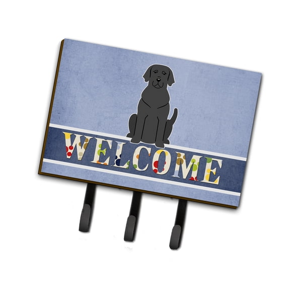 Carolines Treasures BB5638TH68 Black Labrador Welcome Leash or Key Holder Triple multicolor
