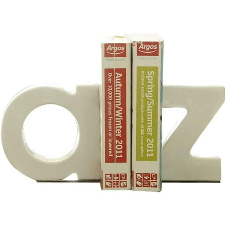 KSCD Decorative Bookends,Shabby Chic Vintage White Alphabet Bookends