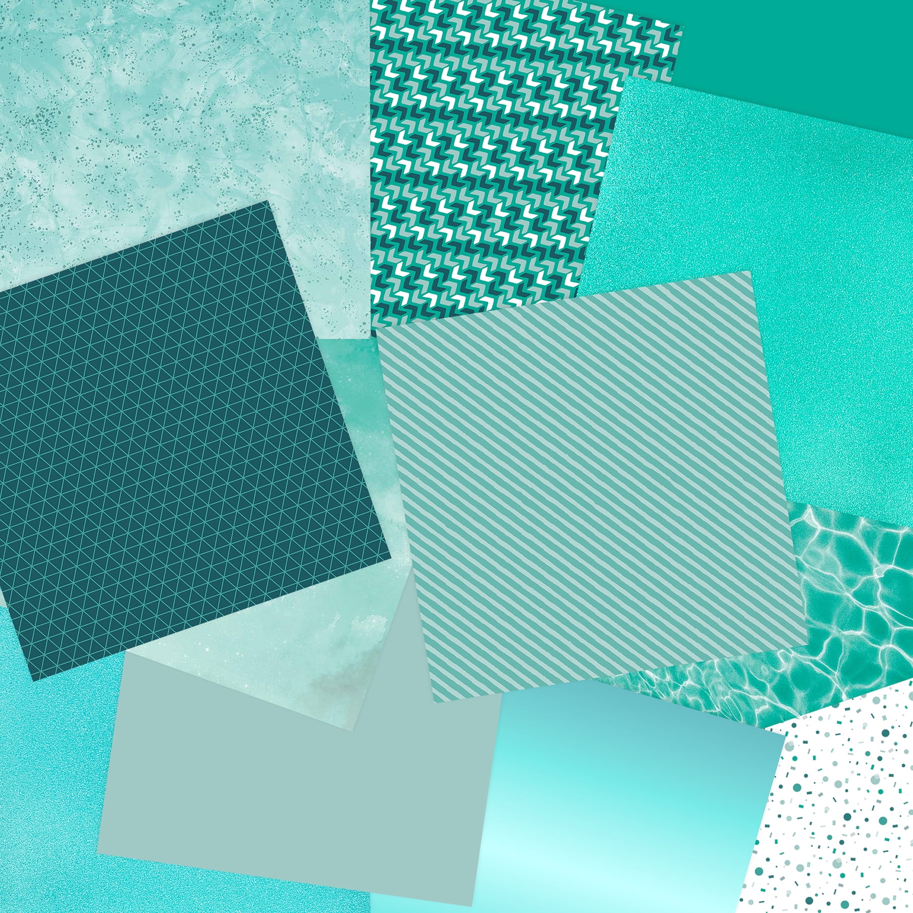 24 Sheets 12" x 12" Specialty Teals Paper Pad by Recollections - Acid Free Paper for Scrapbooks - Invitations - Greeting Cards - and Arts & Crafts - 1 Pack