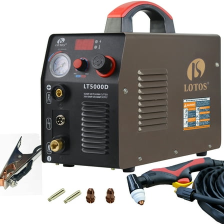LOTOS LT5000D Plasma Cutter 50 A, 5/8 inch Clean Cut 110V 220V Dual Voltage