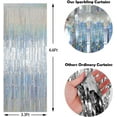 thumbnail image 3 of 3 Pcs/Lot Laser Glitter Rain Curtain Foil Fringe Tinsel Backdrop for Birthday Wedding Party Home Background DIY Decoration, 3.3×6.6Ft(Sliver), 3 of 6