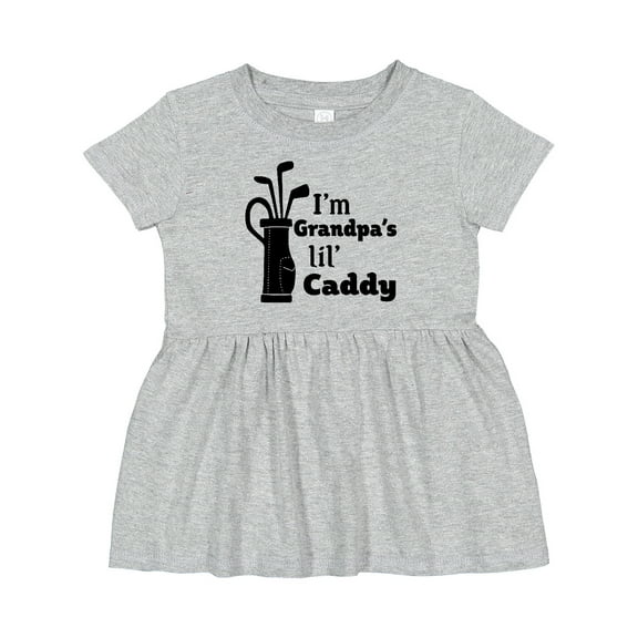 Inktastic I'm Grandpa's Lil' Caddy Golf for Kids Girls Baby Dress