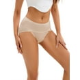 thumbnail image 5 of INSPIRE CHIC Women's Hi-Cut High Waist Briefs Full-Coverage Underpants, Available in Plus Size S Khaki, 5 of 5