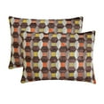 thumbnail image 4 of Fall Decor Oblong Pillow Cover Orange, 12"x26" (30x65 cm) Velvet Cut Velvet, Geometric Cushion Covers, Geometric Modern Style - Orange Rhythms, 4 of 9