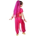 thumbnail image 7 of Weebloom Girls Outfits Dance Performance Outfit Belly Dance Ethnic Practice Dress Children Folk Dance Wear Design Girl Clothes Set Size 7-8 Years Pink, 7 of 7