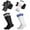 White, Black, variant on Hengguang 2 Pairs Kids Soccer Shin Guards with 2 Pairs Soccer Socks, Calf Protection Soccer Shin Pads & Socks for Toddler 5-12 Years