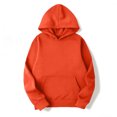 thumbnail image 3 of Women's Pullover Hoodie Cozy Fall Sweatshirt with Drawstring Hood Front Pocket Relaxed Fit Hoodies, M, 3 of 6
