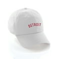 thumbnail image 1 of Daxton USA Cities Baseball Dad Hat Cap Cotton Unstructure Low Profile Strapback - Detroit White Red, 1 of 1