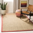 thumbnail image 4 of SAFAVIEH Natural Fiber Arbor Bordered Area Rug, Natural/Burgundy Red, 4' x 6' - Coastal Design, Natural & Burgundy Red, Seagrass, Ideal for Entryway, Kitchen, Living Room, Office, Bathroom, Bedside, 4 of 12