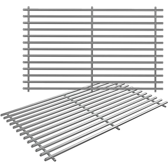 Quickflame 7637 Stainless Steel Cooking Grates for Weber Spirit I & II 200 Series Spirit E210 Spirit E220 Spirit S210, Spirit S220 Gas Grills for Weber 7637 17.5 x 10.2 x 0.5