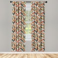 thumbnail image 3 of Ambesonne Floral Curtains, Vintage Natural Vibrant, Pair of 28"x95", Multicolor, 3 of 5
