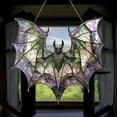 thumbnail image 3 of Halloween Hanging Bats, 7x8 Inch Acrylic Bat Decor Stained Window Hanging, 2024 New Colorful Acrylic Bat Decorfor Halloween Indoor Home Decoration, 3 of 5