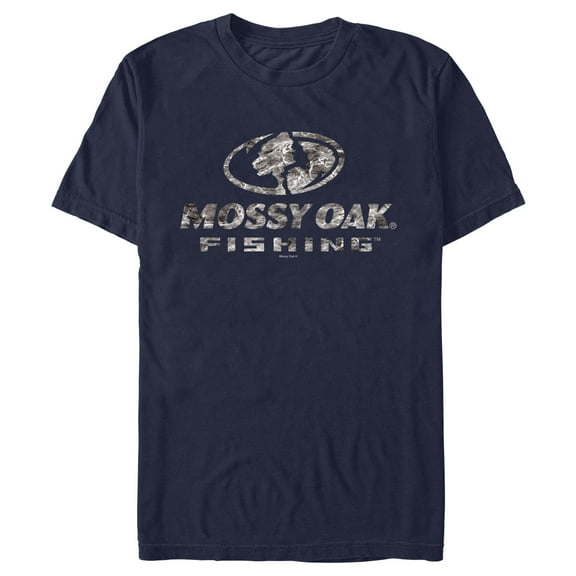 Men's Mossy Oak Water Fishing Logo Graphic Tee Navy Blue 3X Large