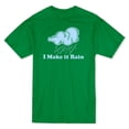 thumbnail image 1 of "I Make It Rain" Quote Raining Cloud Graphic Men's Kelly Green T-shirt, 1 of 1