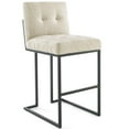 thumbnail image 2 of Modway Privy Upholstered Bar Stool in Black and Beige (Set of 2), 2 of 3