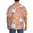 thumbnail image 3 of Pofeuu Rabbit So Cute Print Mens Casual Short Sleeve Shirts Beach Summer Spread Collar Pocket Tops Men's Casual Short-sleeved Shirt-XX-Large, 3 of 5