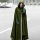 thumbnail image 4 of Casual Women Winter Cloak Hooded Sleeveless Button Closure Long Cape Costume Cosplay Outerwear, 4 of 5