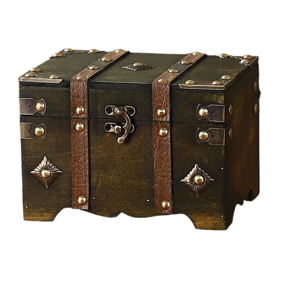 hejhncii Dateless Locking Wooden Storage Box Vintage Style Design Secure Combination Lock Spacious Interior For Collectibles