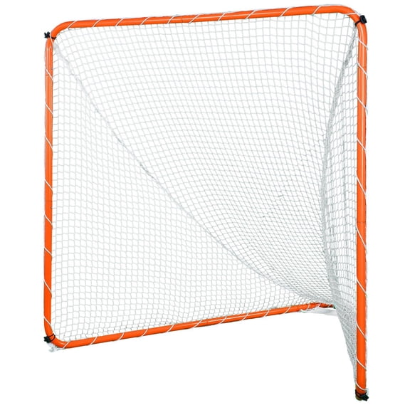 Portable 6x6 Lacrosse Goal with Steel Frame&Carry Bag,Quick Setup Backyard Training Net for Youth and Adult Practice,Orange Sports Equipment.