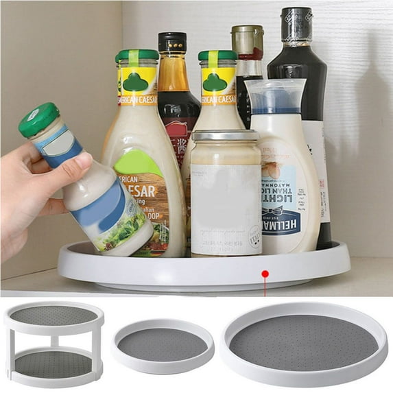 Cheer.US Lazy Susan Turntable Cabinet Organizer - 360 Degree Rotating Spice Rack - Spinning Pantry, Kitchen, Countertop, Vanity Display Stand