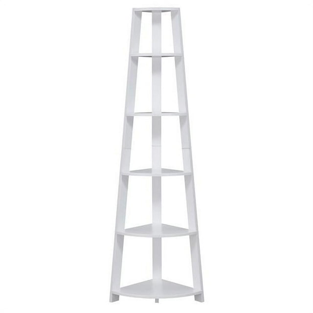 Convenience Concepts Newport 5-Tier Corner Bookcase, White