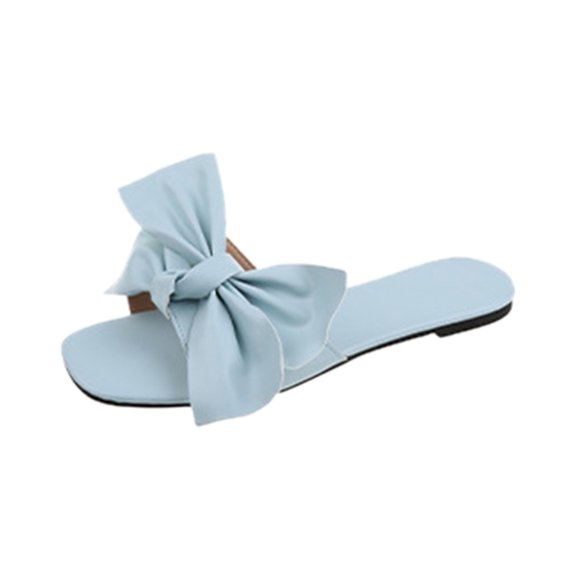 VerPetridure Sandals for Women Dressy Summer Women's Summer Leisure Bowknot Slippers Single Shoes Flat Solid Color Sandals
