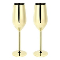 2Pcs/Set Shatterproof Stainless Champagne Glasses Brushed Gold Wedding Toasting Champagne Flutes Drink Cup Marriage Wine