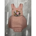 thumbnail image 2 of Cenuakty Infant Sleeveless Romper with Flower Embroidery, Bottom Button Adjustable Shoulder Strap Summer Clothing, 2 of 9