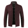 thumbnail image 2 of asdoklhq Womens Clearance Coats Plus Size Men's Stand Collar Cardigan Zipper Sweater Long Sleeve Knit Jacket, 2 of 5