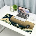 thumbnail image 6 of nygtbtfer Kanagawa Wave Large Gaming Mouse Pad , Non-Slip Rubber Base and Reinforced Lock Edges, XXL Extended Mousepad for Work, Game, Desk mat, Desktop Decoration 31.5x11.8 in, 6 of 6