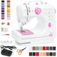 thumbnail image 2 of Best Choice Products 6V Portable Sewing Machine, 42-Piece Beginners Kit w/ 12 Stitch Patterns - Pink/White, 2 of 8