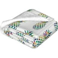 thumbnail image 6 of Rainbow Pineapple Throw Blankets 50"x40" Lightweight Flannel Fleece Cozy Soft Blanket Home Decor for Couch Bed Sofa Bedroom Living Room Travel Birthday Christmas All Season, 6 of 6