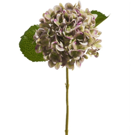 18" Purple and Green Hydrangea Stem